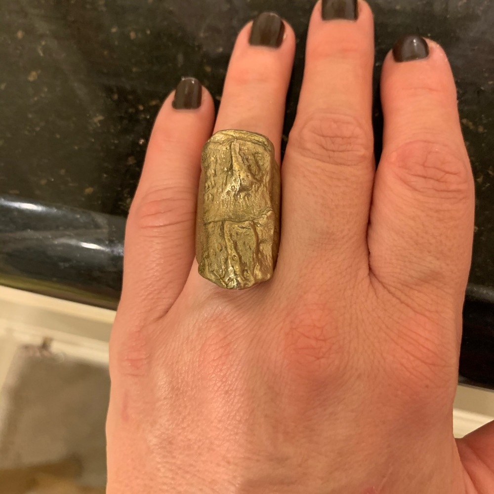 NWOT, size 6.5 brass statement ring